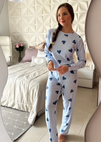 Pijama Corazones Azules